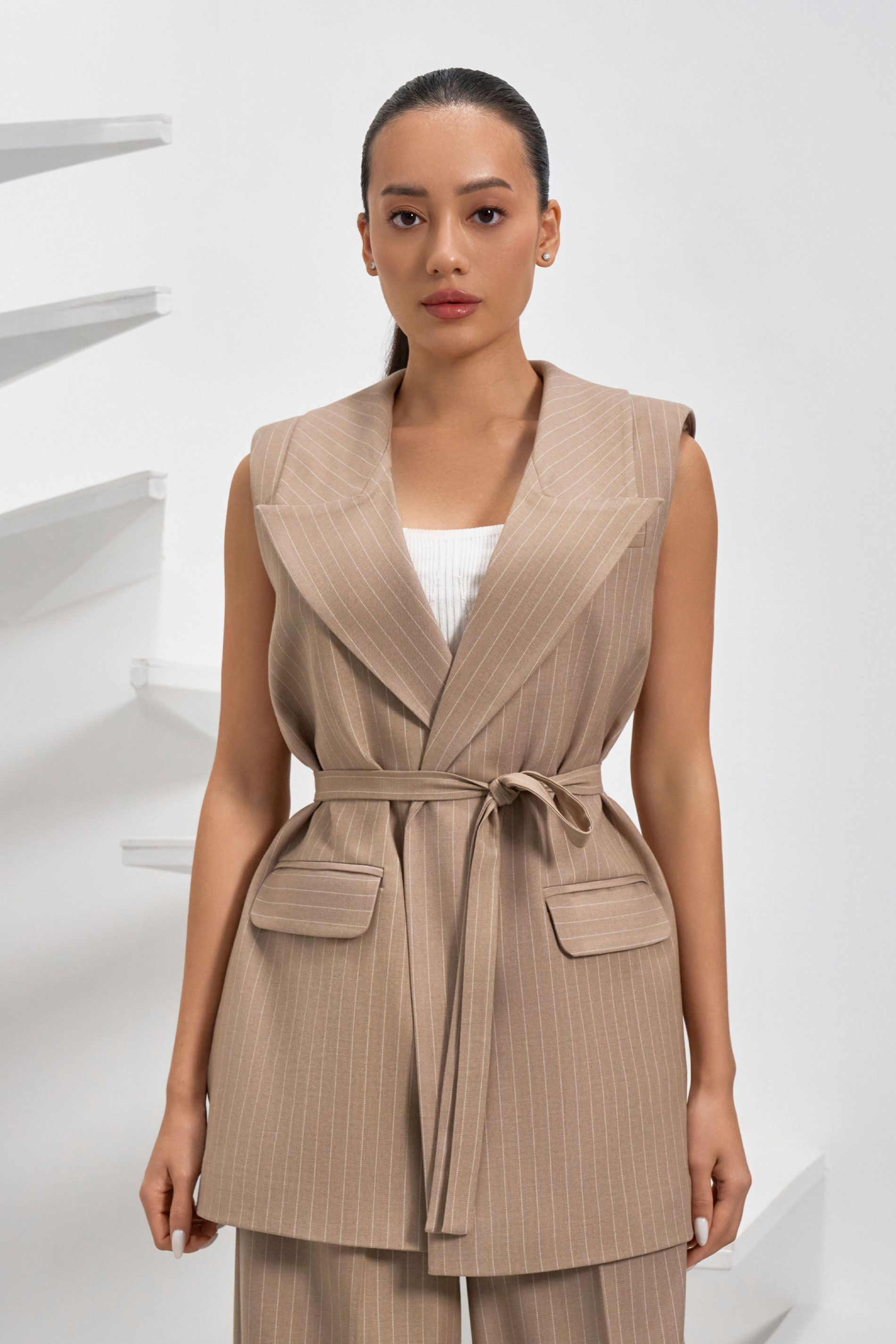 Удлиненный жилет oversize кроя BL59006